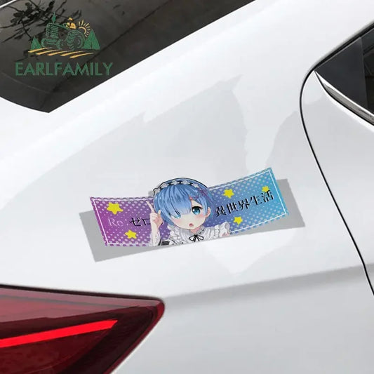 EARLFAMILY 3D Car Sticker Cartoon Slap Stickers Anime Vinyl Rear Windshield Trunk Decal Waterproof Car Accessories