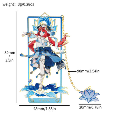 Genshin Impact Metal Bookmark – Elegant Anime Page Marker, Collectible Gift for Book Lovers & Fans