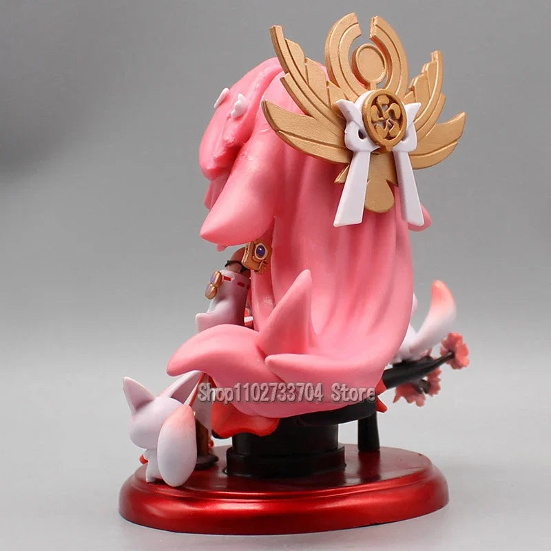 Cute Genshin Impact Figures Yoimiya Raiden Shogun Naganohara Yoimiya Yae Miko Action Figures Q Version Anime PVC Model Toys Gift