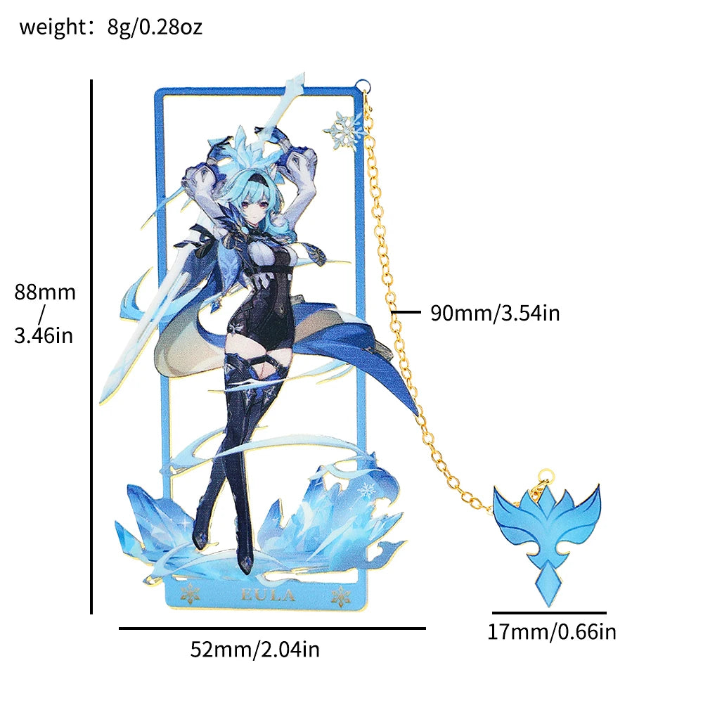 Genshin Impact Metal Bookmark – Elegant Anime Page Marker, Collectible Gift for Book Lovers & Fans
