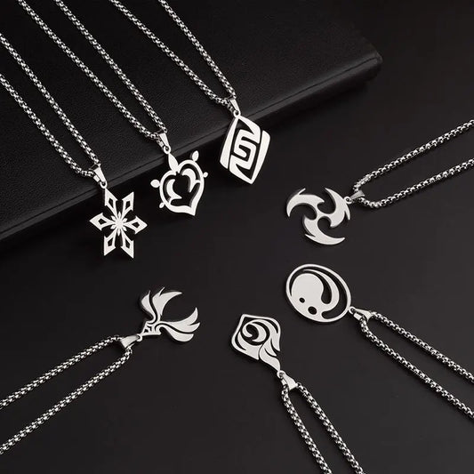 Genshin Impact Titanium Pendant Necklace – Element Symbols