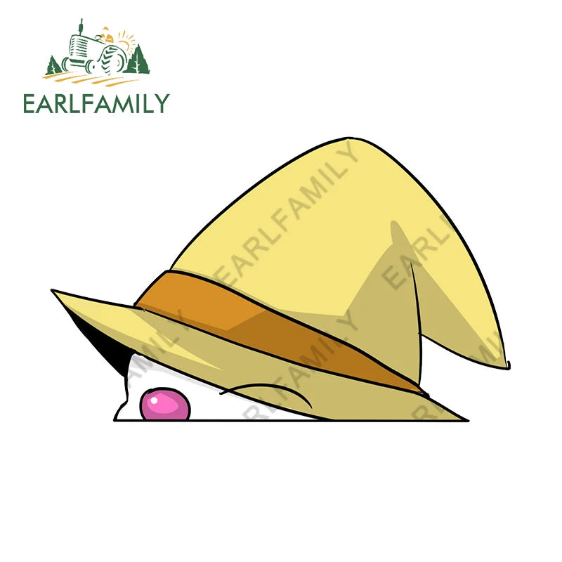 EARLFAMILY 13cm x 10cm Cartoon Moogle Peeker Car Sticker Mascot Chibi Big Head Decal Window Car Bumper Decoration