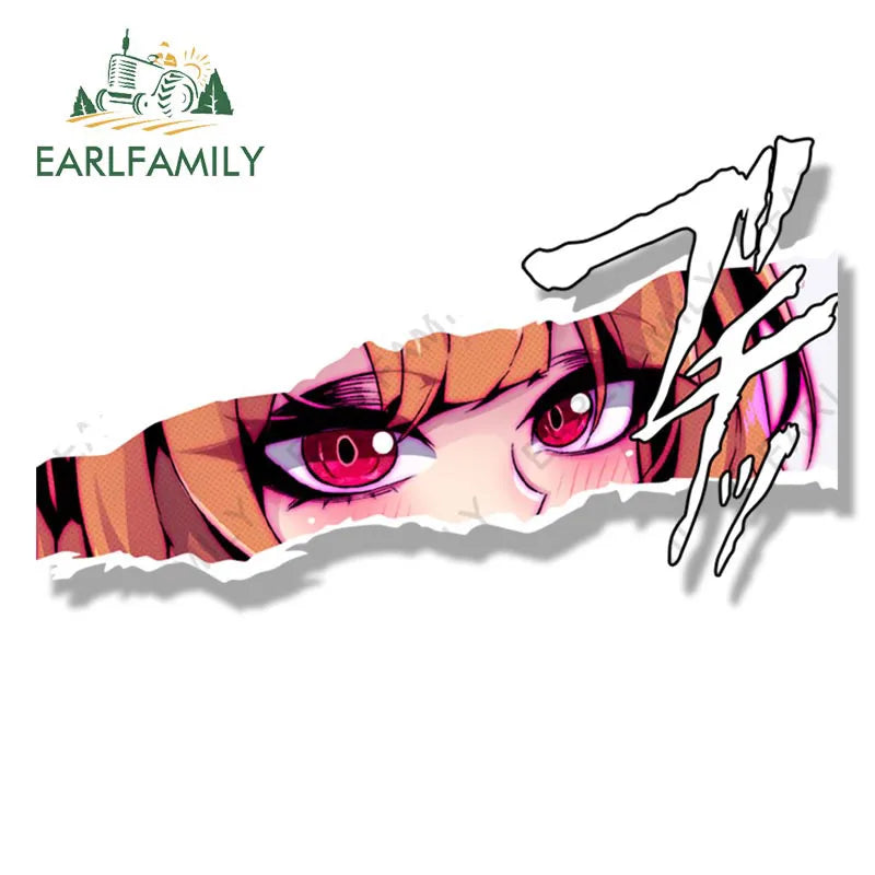 EARLFAMILY Gyaru Raphtaria Fanart Car Sticker Anime Waifu Decal JDM Peek Girl Graffiti Stickers