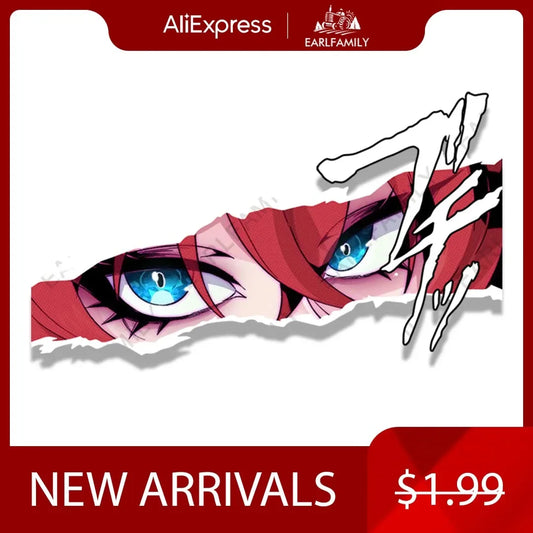 EARLFAMILY Gothic Rias Gremory Car Sticker Anime Sketch Waifu Decal JDM Cartoon Peeker Girl Fanart Stickers Car Accessories