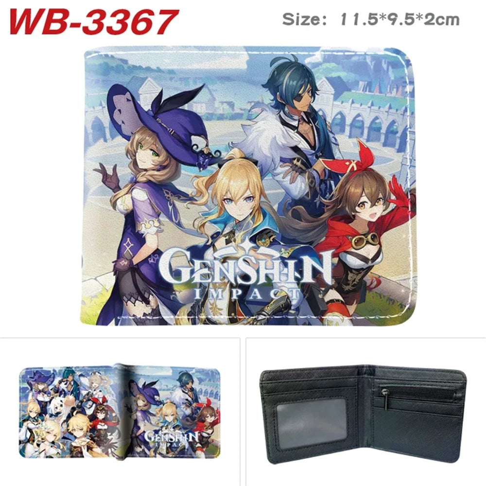 Lisa Anime Figures Hot Game Genshin Impact Wallet for Boys and Girls Short Purse with Credit Card Holder