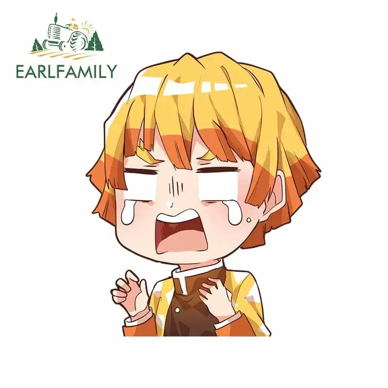 EARLFAMILY 3D INOSUKE HASHIBIRA FIGHT ME Anime Peeking Car Sticker Motorcycle Car Bumper Decal Cartoon Car Wrap