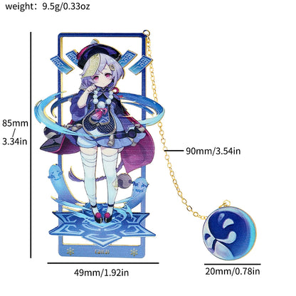 Genshin Impact Metal Bookmark – Elegant Anime Page Marker, Collectible Gift for Book Lovers & Fans