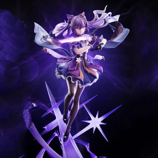 25cm Anime Figure Genshin Impact Keqing Shenhe Hu Tao Xiao Standing Sword Model Decoration Collection Toy Sexy Japanese Dolls 