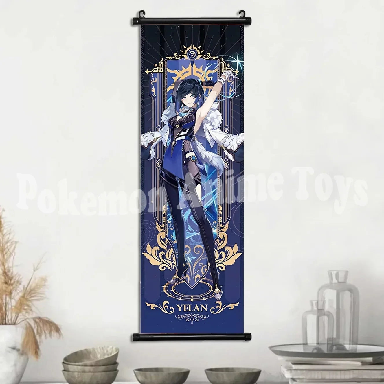 Genshin Impact Poster – Canvas Wall Art Scroll Painting, Hot Game Prints for Home Decoration