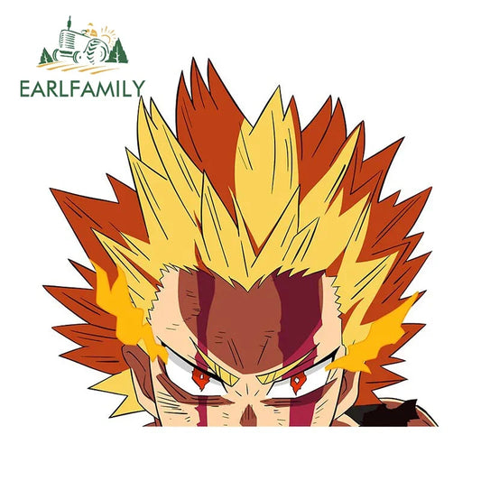 EARLFAMILY Peeking One for All Bakugo Car Sticker Bloody Fight Waterproof Sunscreen 2D DIY Vinyl Decal Cartoon Peek Car Styling