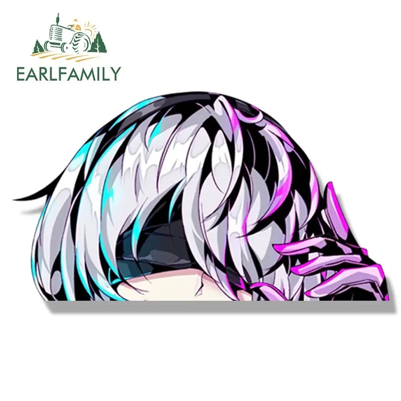 EARLFAMILY Bunny Girl Fanart Car Sticker Neir Automata Sketch Waifu Decal Cartoon Peeker Ahegao Girl Stickers