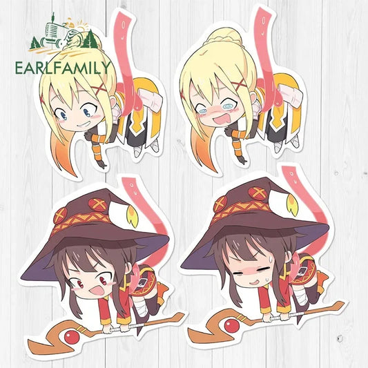 EARLFAMILY Tentacle Binding Satou Kazuma Car Sticker Anime JDM Window Trunk Helmet 3D Decal Waterproof Car Accessories