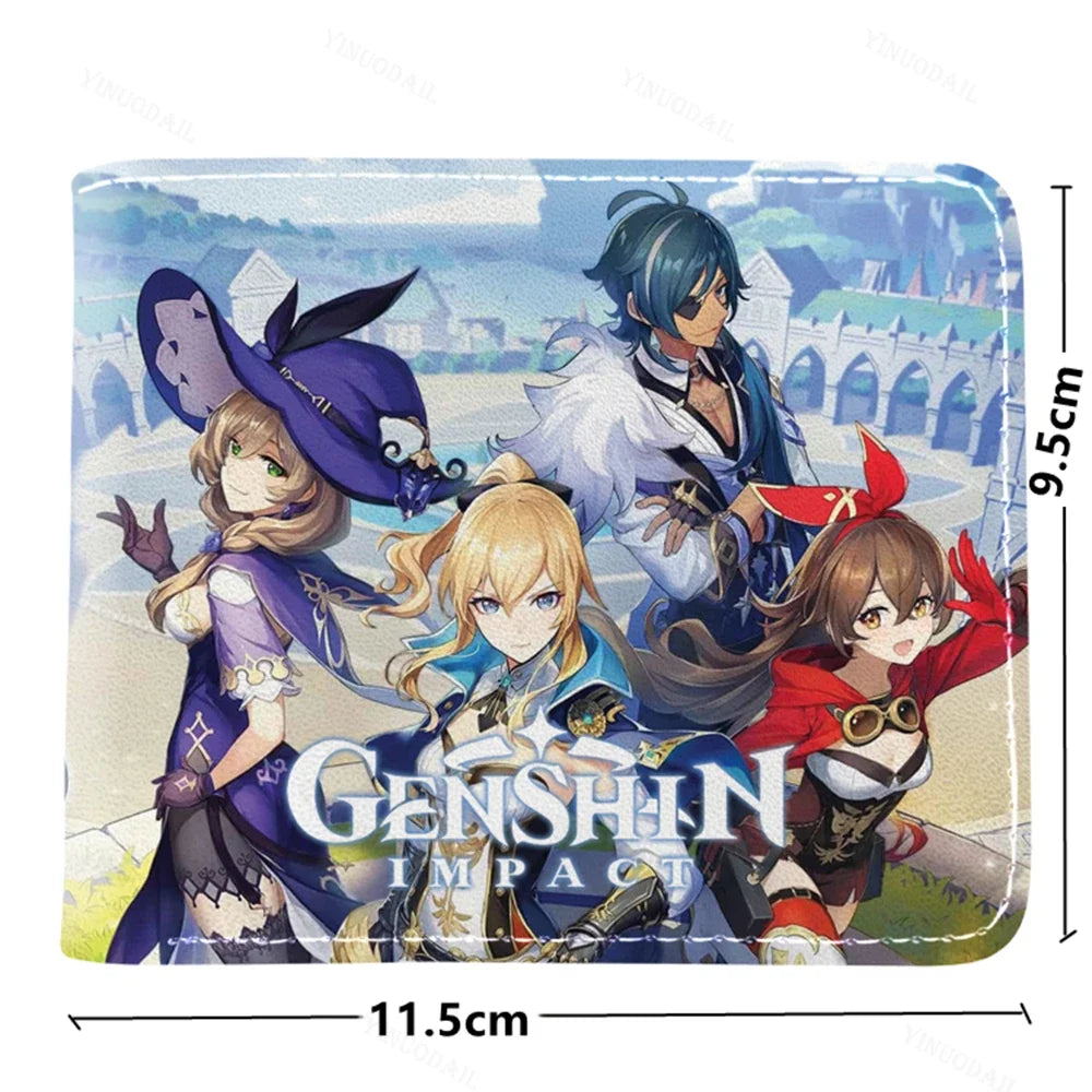Lisa Anime Figures Hot Game Genshin Impact Wallet for Boys and Girls Short Purse with Credit Card Holder