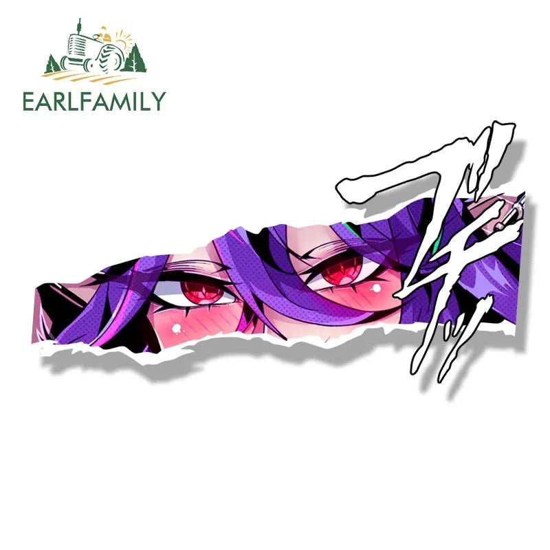 EARLFAMILY Ahegao Vermeil Fanart Car Sticker Anime Vermeil In Gold Waifu Sketch Decal Cartoon Peeker Girl Graffiti Slap Stickers
