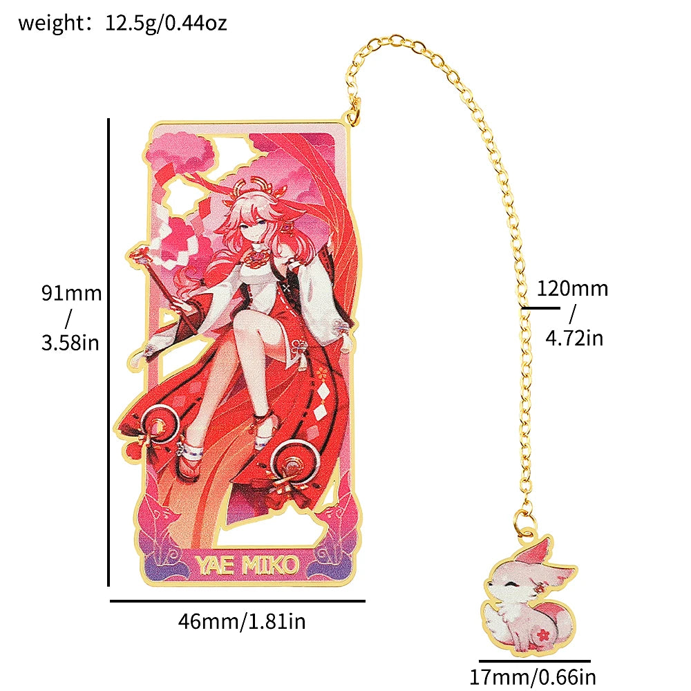 26 Styles Delicate Genshin Impacts Figure Creative Metal Bookmarks for Books Lover Gifts Game Fans Collection for Friends