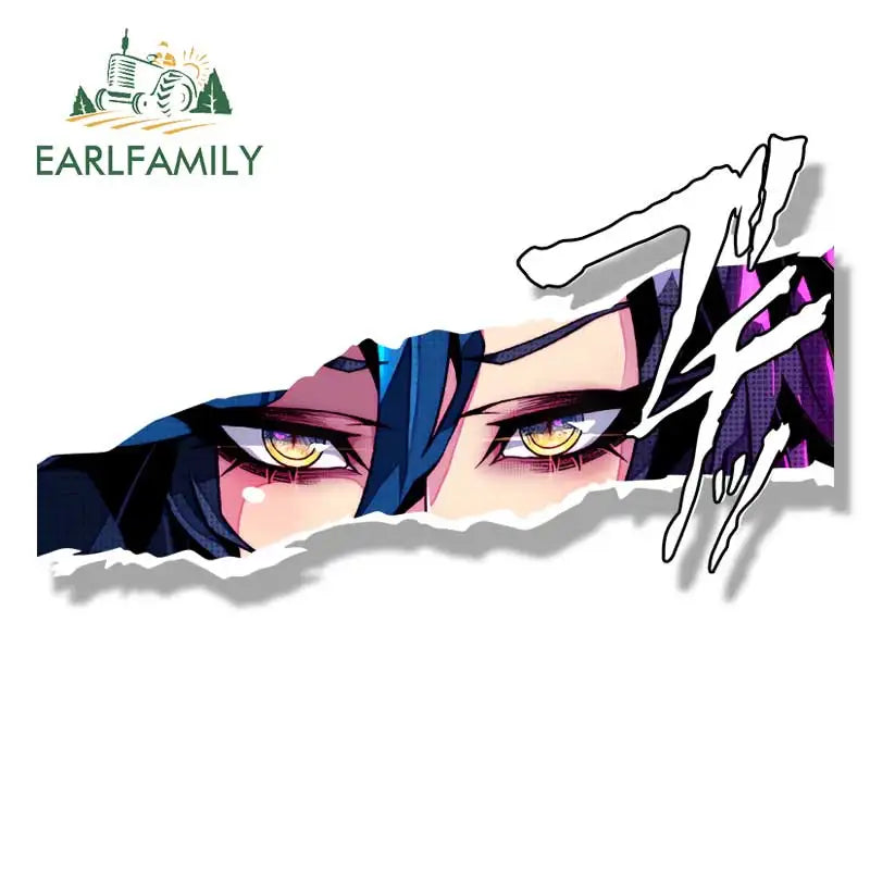EARLFAMILY Spectre Wolf Bounty Hunter Fanart Car Sticker Cartoon Sketch Waifu Decal JDM Gothic Tattoo Girl Peek Graffiti Sticker