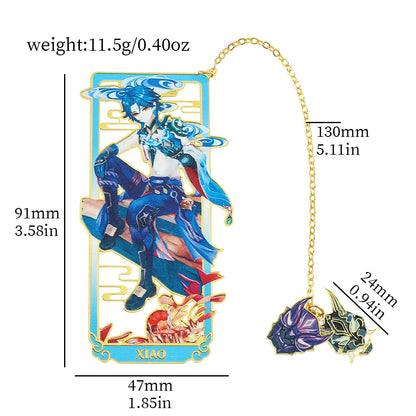 26 Styles Delicate Genshin Impacts Figure Creative Metal Bookmarks for Books Lover Gifts Game Fans Collection for Friends