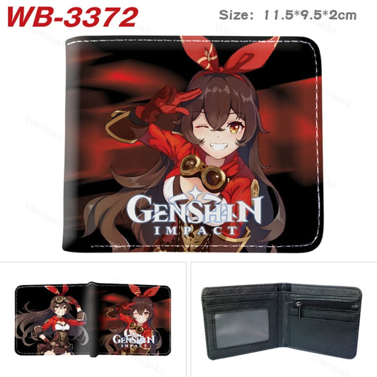 Lisa Anime Figures Hot Game Genshin Impact Wallet for Boys and Girls Short Purse with Credit Card Holder
