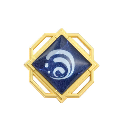 Genshin Impact Brooch – Luminous 7 Element Vision Badge, Metal Anime Pin Prop for Cosplay, Collectible & Gifts