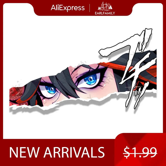EARLFAMILY Gothic Matoi Ryuuko Car Sticker Janpan Anime Sketch Waifu Decal JDM Cartoon Peeker Girl Fanart Stickers