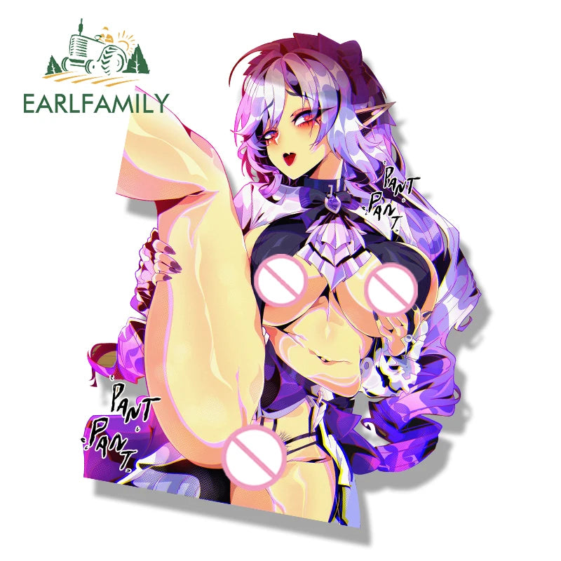 EARLFAMILY Ahegao Pant Vivian Fanart Car Sticker Zenless Zone Zero Sketch Waifu Decal JDM Funny Peek Girl Graffiti Slap Stickers