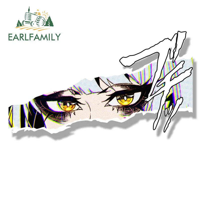 EARLFAMILY Bunny Blanc Fanart Car Sticker Hot Anime Nikke Waifu Decal JDM Gothic Girl Graffiti Cartoon Peeker NSFW Stickers