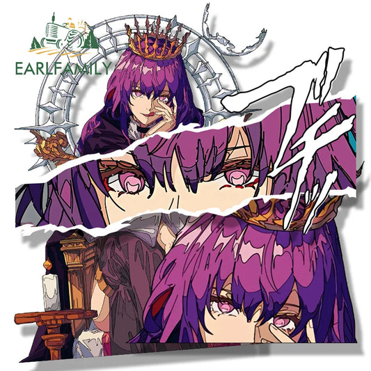 EARLFAMILY Queen Kafka Fanart Car Sticker Chibi Big Head Honkai Star Rail Waifu Decal Cartoon Peek Girl Graffiti Slap Stickers