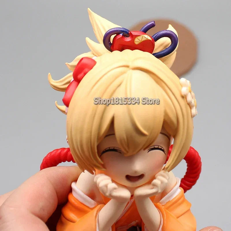Cute Genshin Impact Figures Yoimiya Raiden Shogun Naganohara Yoimiya Yae Miko Action Figures Q Version Anime PVC Model Toys Gift