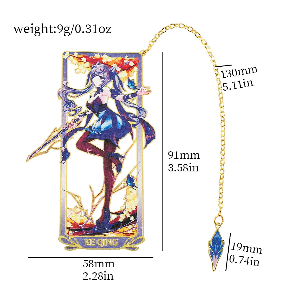 26 Styles Delicate Genshin Impacts Figure Creative Metal Bookmarks for Books Lover Gifts Game Fans Collection for Friends