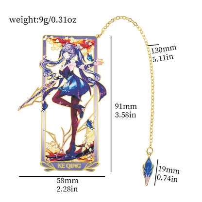 26 Styles Delicate Genshin Impacts Figure Creative Metal Bookmarks for Books Lover Gifts Game Fans Collection for Friends