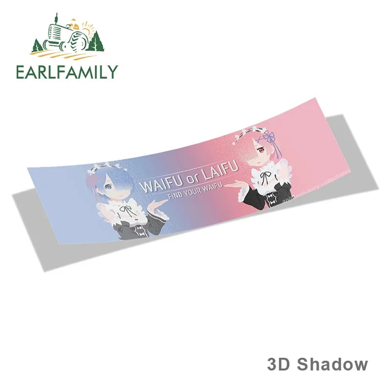 EARLFAMILY 3D Car Sticker Cartoon Slap Stickers Anime Vinyl Rear Windshield Trunk Decal Waterproof Car Accessories