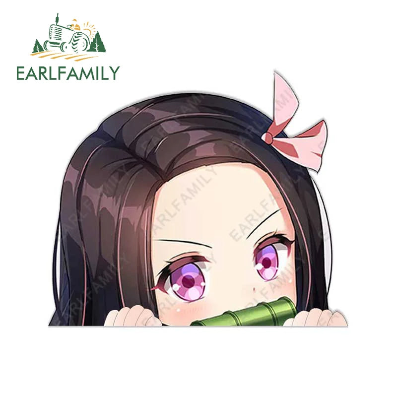 EARLFAMILY 3D INOSUKE HASHIBIRA FIGHT ME Anime Peeking Car Sticker Motorcycle Car Bumper Decal Cartoon Car Wrap