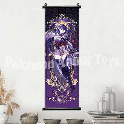 Genshin Impact Poster – Canvas Wall Art Scroll Painting, Hot Game Prints for Home Decoration