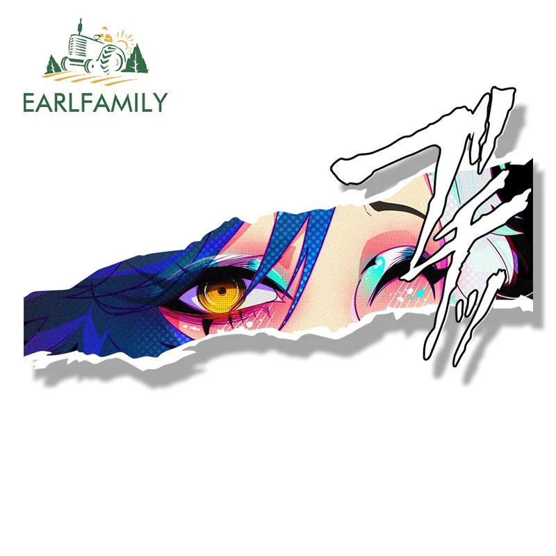 EARLFAMILY Punk Belle Fanart Car Sticker Zenless Zone Zero Sketch Waifu Peek Decal JDM Cartoon Girl Graffiti Slap Stickers