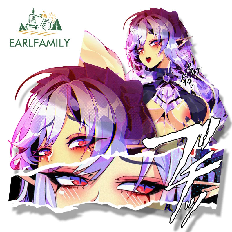 EARLFAMILY Ahegao Pant Vivian Fanart Car Sticker Zenless Zone Zero Sketch Waifu Decal JDM Funny Peek Girl Graffiti Slap Stickers