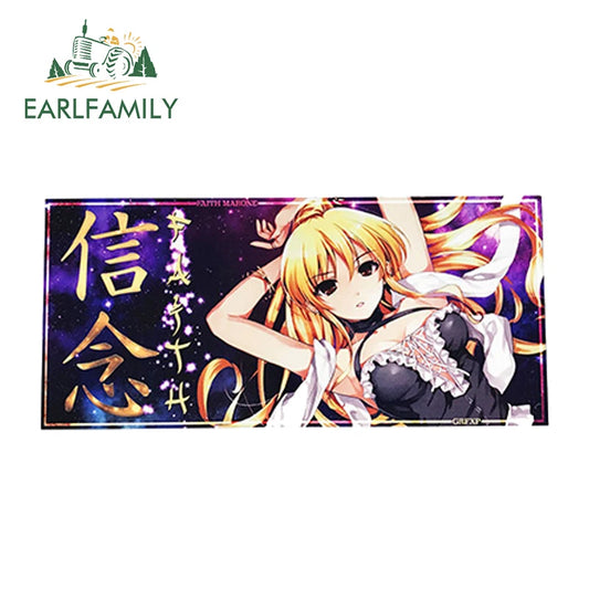 EARLFAMILY Faith Marone Anime Style Slap Vinyl Sticker for Window Bumper Decal Funny Car Stickers Waterproof Decor