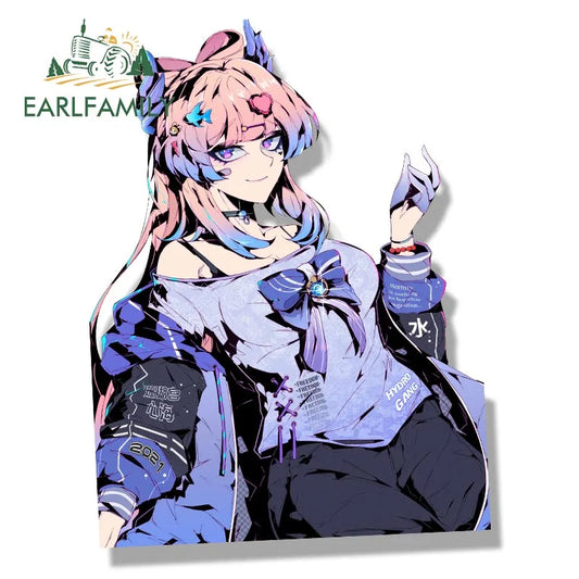 EARLFAMILY Sangonomiya Kokomi Streetwear Peeker Car Sticker Anime Genshin Impact Waifu Fanart Decal JDM Cartoon Peek Stickers