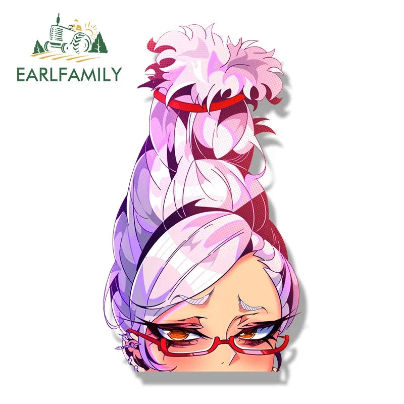 EARLFAMILY Seiko Ayase Fanart Car Sticker Hot Anime Waifu Sketch Decal JDM Chibi Big Head Graffiti Helmet Peek Stickers Car Wrap