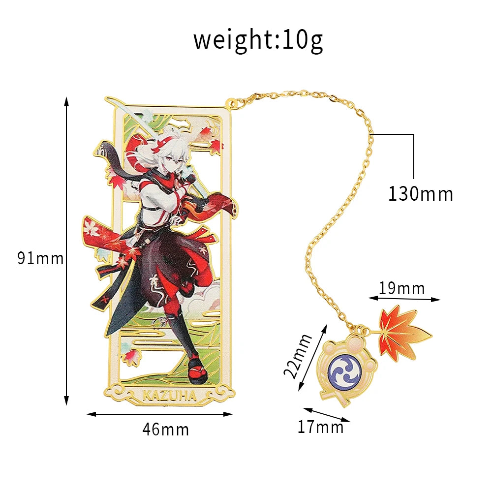 26 Styles Delicate Genshin Impacts Figure Creative Metal Bookmarks for Books Lover Gifts Game Fans Collection for Friends
