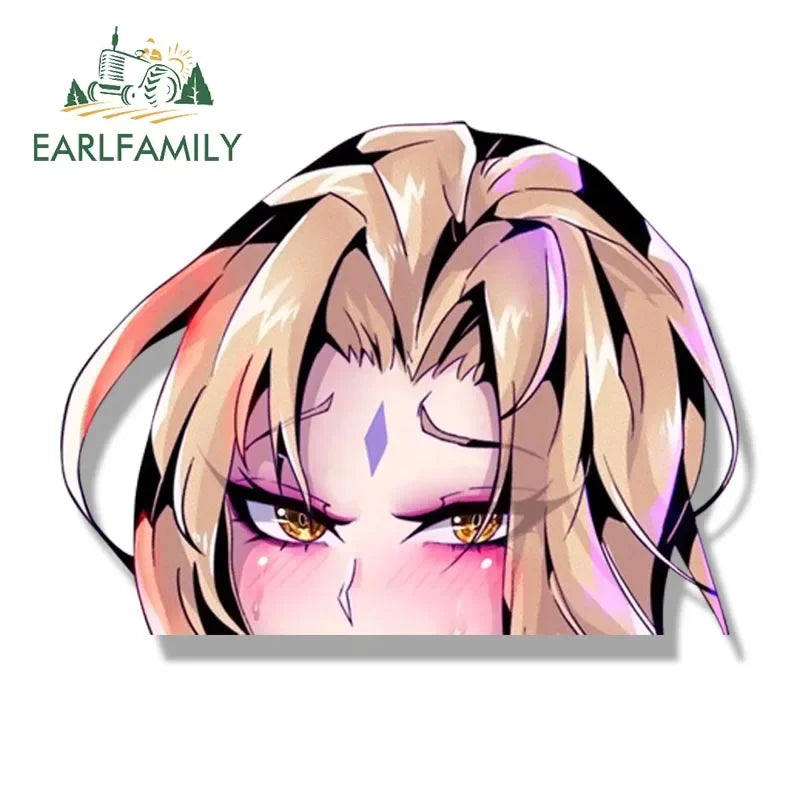 EARLFAMILY Ahegao Tsunade Hokage Fanart Car Sticker Heart Eye Waifu Peeker Sketch Decal JDM Gothic Tattoo Girl Graffiti Stickers