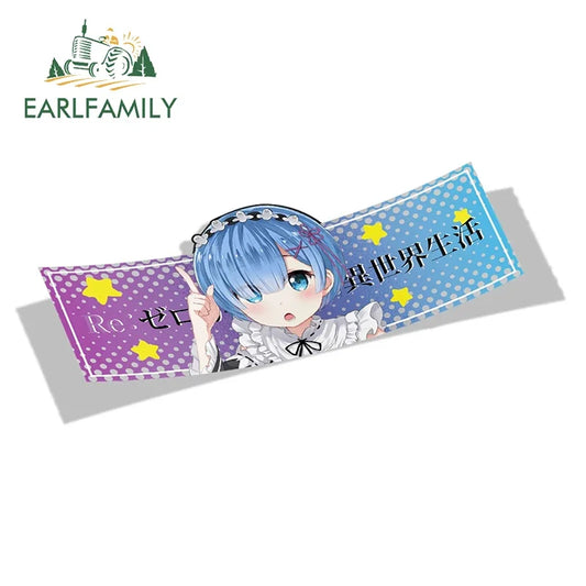EARLFAMILY 3D Car Sticker Cartoon Slap Stickers Anime Vinyl Rear Windshield Trunk Decal Waterproof Car Accessories