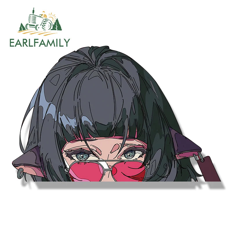 EARLFAMILY Agent Jane Doe Fanart Car Sticker Zenless Zone Zero Chibi Big Head Waifu Decal Cartoon Peek Girl Slap Stickers