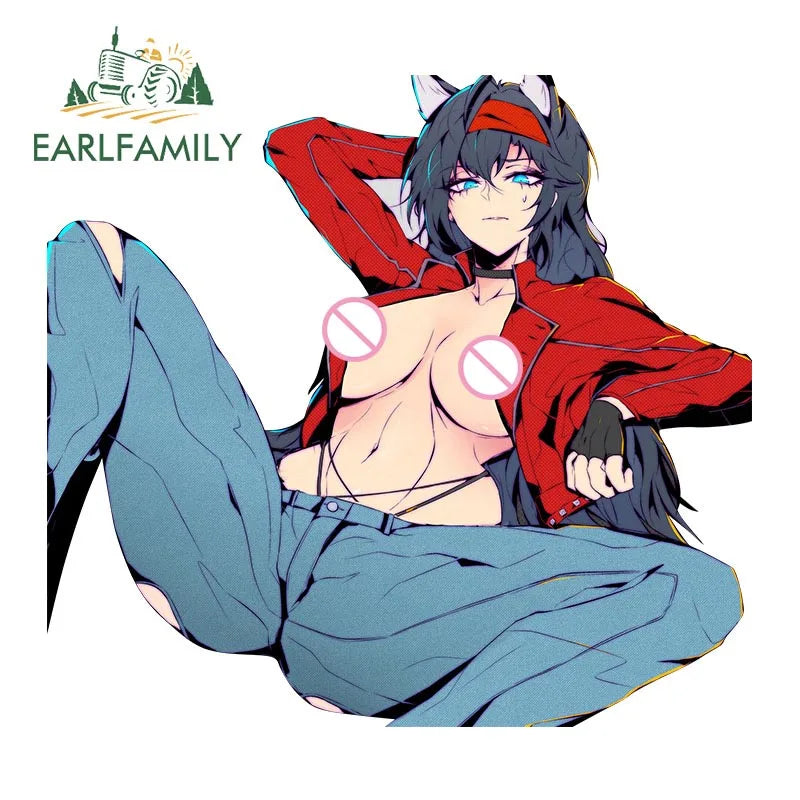 EARLFAMILY Blaze Arknights Fanart Car Sticker Sexy Waifu Pin Up Girl Decal Anime Sketch JDM Cartoon Graffiti Stickers