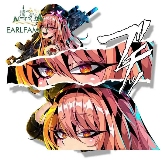EARLFAMILY Gothic Tattoo Rapi Peek Fanart Car Sticker Cartoon Anime Sketch Waifu Decal Peeker Girl Graffiti Stickers Car Wrap