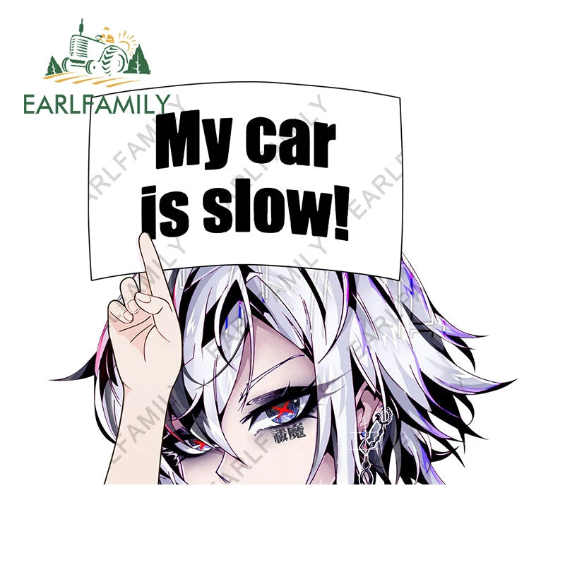 EARLFAMILY Gothic Fatui Arlecchino Fanart Car Sticker Anime Genshin Impact Knave Decal JDM Cartoon Peeker Girl Graffiti Stickers