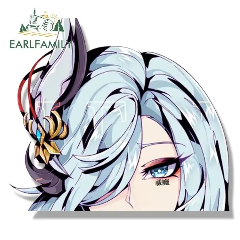 EARLFAMILY Gothic Fatui Arlecchino Fanart Car Sticker Anime Genshin Impact Knave Decal JDM Cartoon Peeker Girl Graffiti Stickers