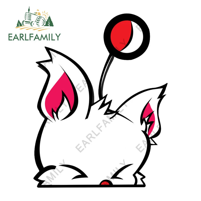 EARLFAMILY 13cm x 10cm Cartoon Moogle Peeker Car Sticker Mascot Chibi Big Head Decal Window Car Bumper Decoration