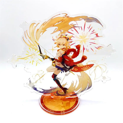 Anime Figure Genshin Impact Furina Arlecchino Xiao Yae Miko Yelan Acrylic Stand Model Plate Desk Decor Standing Sign Fans Gift