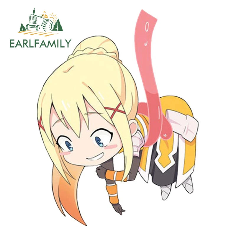EARLFAMILY Tentacle Binding Satou Kazuma Car Sticker Anime JDM Window Trunk Helmet 3D Decal Waterproof Car Accessories