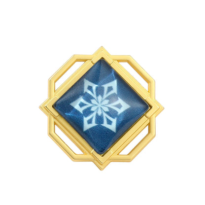 Genshin Impact Brooch – Luminous 7 Element Vision Badge, Metal Anime Pin Prop for Cosplay, Collectible & Gifts